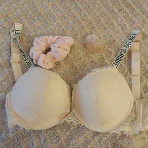 Victorias secret bling strap bra 32 d light pink